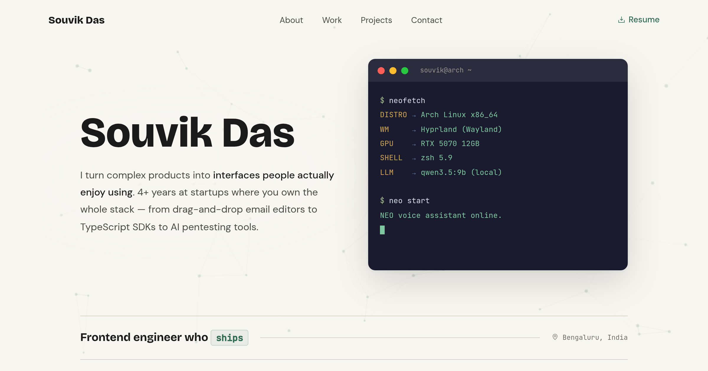 Souvik Das — Frontend Engineer